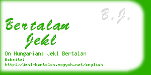 bertalan jekl business card